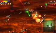 The Invader IIs engage the Star Fox team and Cornerian Forces