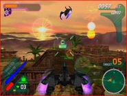 Image 047-1-.jpg (22 KB) A Fangle unit hovering above in the skies of Sauria while Fox is riding the Landmaster