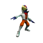 Falco Lombardi, rendered in 3D from his original 64 pose.