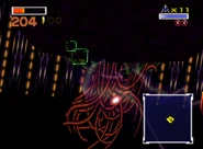 The tentacles under Andross's brain shreds Fox's Arwing.