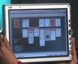 Solitaire being played on a .