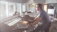 McKay using the eyewear during a nuclear detonation flash.