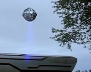 A probe scanning a gateship