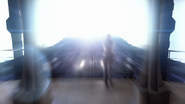 Camile Wray watches the Destiny enter FTL from inside the Observation deck.