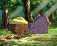 A creature attached to a cart.