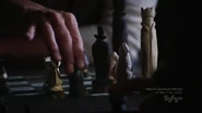 A makeshift chess made by Dr. Nicholas Rush.