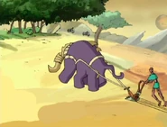 The creature pulling a plow.