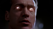 A host's eyes glowing white.