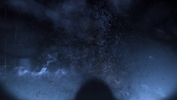 Dust bugs communicate with Scott, shaping Human face.