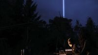 Obelisk lights up