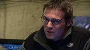 Dr. Daniel Jackson wearing a branded fleece.