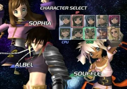 Character select screen in 