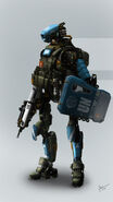 Robotic UN peacekeeper repurposed for UNGDF use post-WW3.