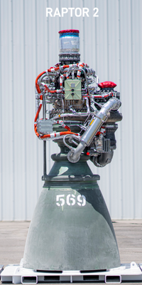 A Raptor 2 engine with a serial number of 569.