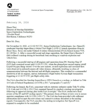 Letter from FAA to SpaceX
