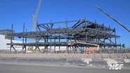 Construction of the office pictured in mid-April 2024