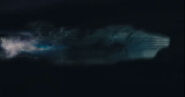 Geronimo being hit by plasmas at warp speed​​.
