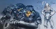 Early idea for how the Suit Helmet amd Body Armor open or close.