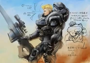 Early idea for the Suit optional equipment (Sniper).