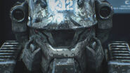 Close up of the helmet.