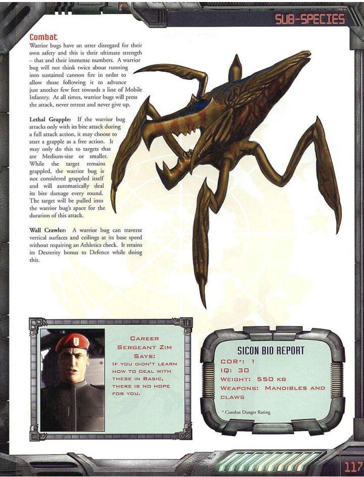 Warrior Bug  Starship troopers, Starship troopers bugs, Starship