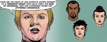 , framing the genetically-altered ,  and  as members of the Hand of Ganmadan.