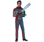 Wesley Crusher with his repulsor beam.