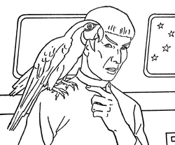 Spock with a parrot.