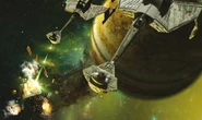 Klingon warships destroying target.