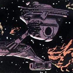 Wrecked Klingon battlecruiser.