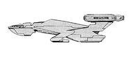 W4 class Kas Maal ("Speedstar") warpshuttle side view schematic.