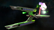 An Apollo-class engaging a Klingon Bird-of-Prey.