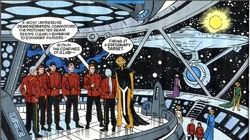 Aboard the space station.