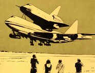 Space shuttle Enterprise atop Boeing 747.