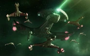 Klingon squadron going into battle.