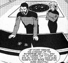 Riker and Shelby argue for Picard