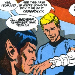 Prentiss with a splint.