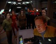 Defiant personnel and Cardassian guests.