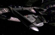 Ventral view of the USS Cochrane at Deep Space 9 in 2369.