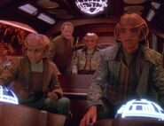 Time travellers Nog, Odo, Quark and Rom.