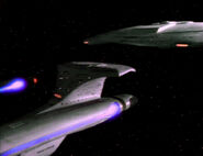 USS Enterprise-D separating