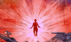 Michael's red angel suit.