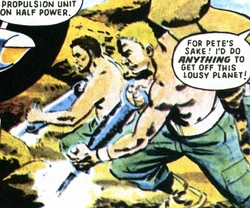 Mendoza and Kelly with jackhammers.