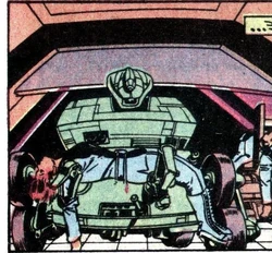 Being carried by the machines.