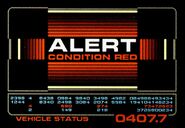 Red alert status display.