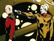 Picard receives a less than friendly welcome from one of the conspirators.