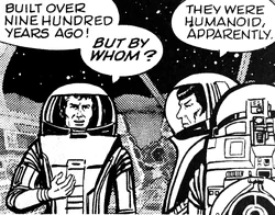 Inspecting the Toltan spacecraft.