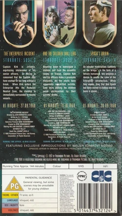 Overseas VHS release back cover.