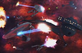 Klingon-Federation space battle