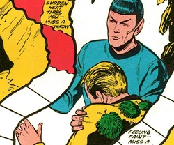 Dags affixed to Kirk's back.